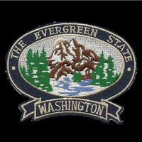 Washington Patch – WA The Evergreen State - Washington Souvenir – Washington Travel Patch Mountains and Trees Applique 3.25"