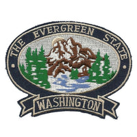 Washington Patch – WA The Evergreen State - Washington Souvenir – Washington Travel Patch Mountains and Trees Applique 3.25"