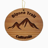Dipsea Trail Ornament Handmade Wood Ornament CA Souvenir Mountains Hiking Mill Valley CA Muir Woods San Francisco