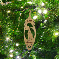 Sitka Alaska Wolf Christmas Ornament Wood Laser Cut5.5" - Wolf Lover Gift
