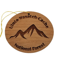 Uinta Wasatch Cache National Forest Mountains Ornament Handmade Wood Souvenir