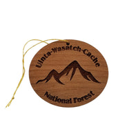 Uinta Wasatch Cache National Forest Mountains Ornament Handmade Wood Souvenir