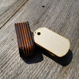 Rectangle Dog Tags - 2 Inch Wood Cutout - Unfinished Wood - Lot of 12 - Wood Blank - Craft Projects