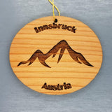 Innsbruck Austria Ornament Handmade Wood Austria Souvenir Mountain Ski Resort