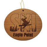 Eagle Point Utah Ski Ornament - Handmade Wood Ornament - UT Souvenir - Ski Skiing Skier Trees Christmas Travel Gift