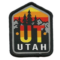 Utah Patch – UT Travel Patch – Souvenir Patch – Embellishment Applique –  2.25" Peel and Stick Trees Mountains