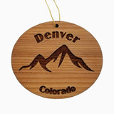 Denver Colorado Ornament Handmade Wood Ornament CO Souvenir Mountains Ski