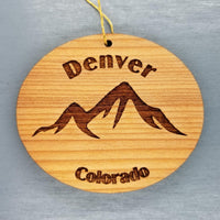 Denver Colorado Ornament Handmade Wood Ornament CO Souvenir Mountains Ski