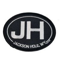 Wyoming Patch – WY Jackson Hole Patch - Travel Patch Iron On – Souvenir Patch – Applique – Travel Gift 3.5" Ski Mountain Resort Oval Black