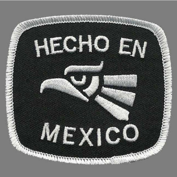 Hecho En Mexico Iron on Patch 3″ White Border Souvenir – Happy Wood Products