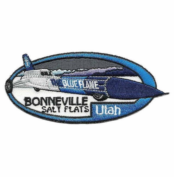 Utah Patch - Bonneville Utah Salt Flats Blue Flame Iron on