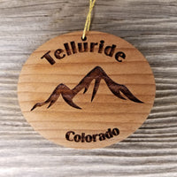 Telluride CO Ornament Mountains Handmade Wood Ornament Colorado Souvenir