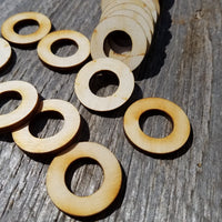 Wood Circles - 1 Inch Wood Cutout - With .5 Inch Hole - Lot of 20 - Wood Blank - Craft Projects - DIY - Make Your Own