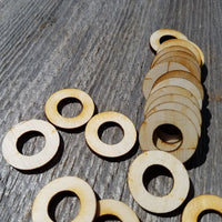 Wood Circles - 1 Inch Wood Cutout - With .5 Inch Hole - Lot of 20 - Wood Blank - Craft Projects - DIY - Make Your Own
