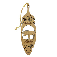 Talkeetna Alaska Moose Christmas Ornament Wood Laser Cut 5.5" Travel Gift
