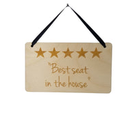 Funny Sarcastic Snarky Sign - 5 Stars Best Seat in the House - Bathroom Funny Signs - Gift Sign - Coworker Gift - Friend Gift