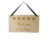 Funny Sarcastic Snarky Sign - 5 Stars Best Seat in the House - Bathroom Funny Signs - Gift Sign - Coworker Gift - Friend Gift