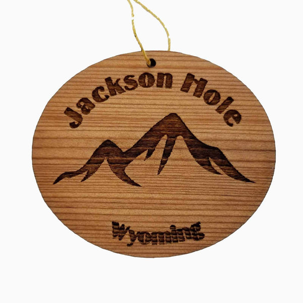 Jackson Hole Ornament Handmade Wood Ornament Wyoming Souvenir Mountains Ski Resort