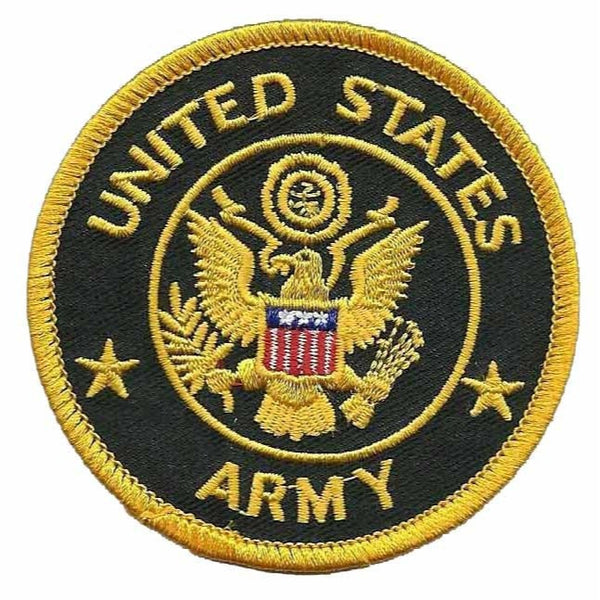 United States Army Patch Iron On US Military Patch Black Circle Yellow –  Happy Wood Products
