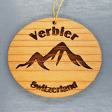 Verbier Switzerland Ornament Handmade Wood Ornament Alps Souvenir Mountains Ski Resort Switzerland