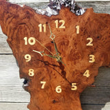 Wood Clock Wall Hanging Redwood Handmade Burl #178 Housewarming Gift Realtor Gift Redwood Burl Wall Clock Small