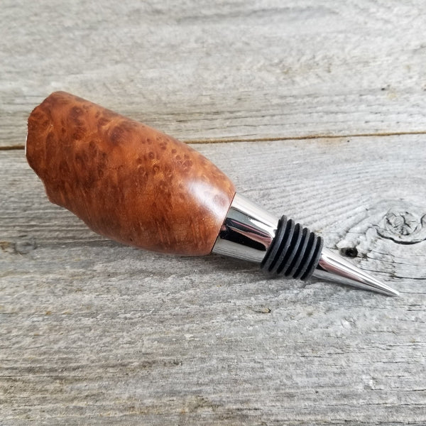 Wine Stopper Rustic Wood Gift for Her Redwood Burl - Live Edge Top #294 Bar Accessories